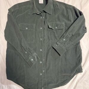 Green corduroy aerie shacket size S